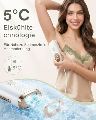 TIIMAGIC IPL Devices Hair Removal - Painless Hair Removal Device | 5°C ice cooling contact, long-lasting results, 86% hair reduction in 3 weeks for body, face, bikini, armpits, legs