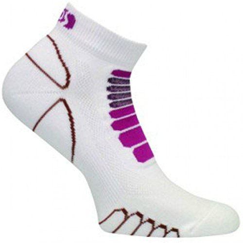 Eurosocks 6309 Silver DryStat Sprint Lightweight Running, Walking, Gym Low Cut  Socks, White/Purple, Medium