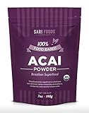 Organic Acai Powder (7 Ounce): Natural Freeze Dried Superfood, Non-Synthetic & Naturally Occurring Plant Based Nutrition, Antioxidants, Omega Fatty Acids, Essential Amino Acids, Calcium, and Iron.