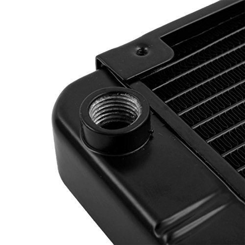 uxcell Aluminum Computer CPU 18 Pipes Water Cooling Heat Exchanger Radiator 120mm Black