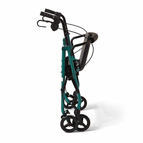 Medline Aluminum Rollator Walker with Seat, Folding Mobility Rolling