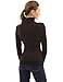 PattyBoutik Women Trimmed Turtleneck Long Sleeve Top (Black and White Small)