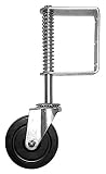 Shepherd Hardware 8735 Hard Rubber Spring-Loaded Gate Caster with Universal Mount, 5-Inch Wheel, 220-lb Capacity, Black