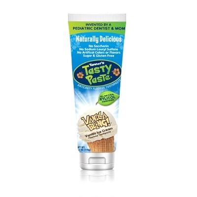 Tanner's Tasty Paste Anticavity Fluoride Children&rsquo;s Toothpaste, Vanilla Bling, 4.2 Ounce