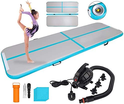 Polar Aurora 4” Thickness Tumbling Track Mats 10ft/13ft/16ft/20ft Air Inflatable path Tumbling Mat Track for Gymnastics with Electric Air Pump for Practice Gymnastics
