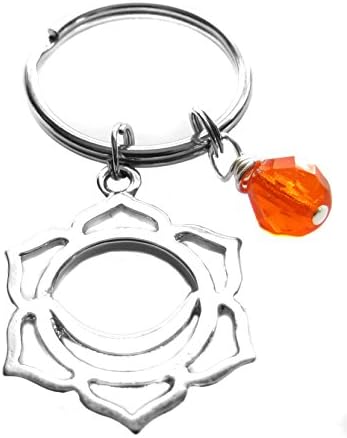 2nd Chakra Sacral Chakra Symbol and Orange Color, Keychain Key Chain Bag Charm Zipper Pull