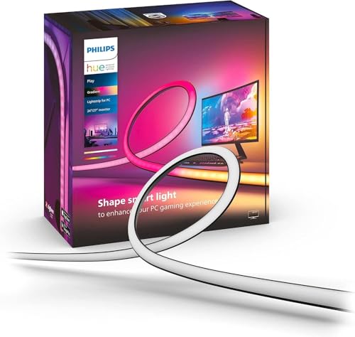 Philips Hue - Tira de luces led inteligente Hue Play Gradient para PC, 24-27", Luz Blanca y de Colo…