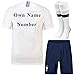 FC FirstClass 2018 Football Soccer Club Away Kit White Jersey Short Sleeve Sport Outfit Kids 3-12 Years Set &Socks