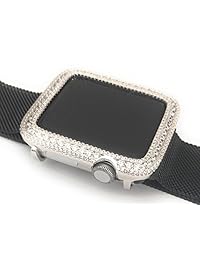 EMJ Bling Apple Watch Serie 1,2,3 Zirconia Oro blanco   plateado Inserción de caja Bisel 38   42mm