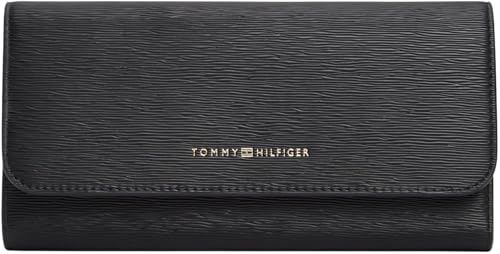 Donna Portafoglio Modern Flap con Bottone a Pressione, Nero (Black), Taglia Unica