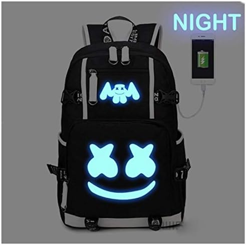 Anti Theft Luminous Travel Backpack with USB Charging Port, Unisex College Bookbag Laptop Daypack