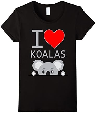 I Love Koalas Shirt, I Heart Koalas - Female Large - Black