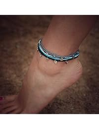 Tobillera Boho impermeable hecha a mano trenzada cuerda tobillera pulsera de cuentas surfista playa pie joyería para las mujeres