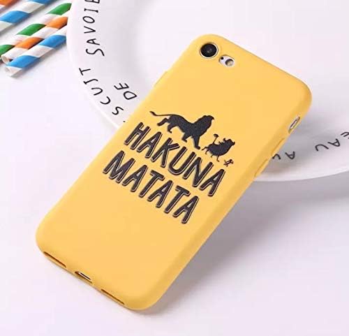 Hakuna Matata Case for iPhone 6S 5S SE 8 8Plus X 7 7Plus XS Max Soft TPU Silicone Matte Case Fundas Coque Cover Lion King Pumba Hakuna Matata-Yellow (iPhone 5 5s)