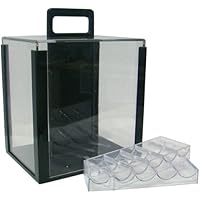 Brybelly 1000 Chip Clear Acrylic Poker Chip Carrier - Includes 10 Racks