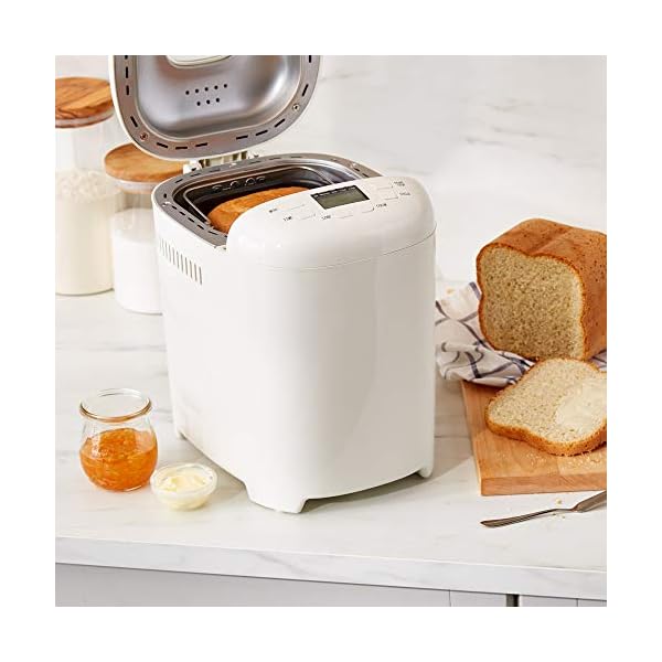 Amazon Basics 2 Pound NonStick Bread Making Machine, White The Home