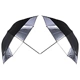 Neewer 2 PCS 33"/84cm Professional Photography Studio Reflective Lighting Black/Silver Umbrella