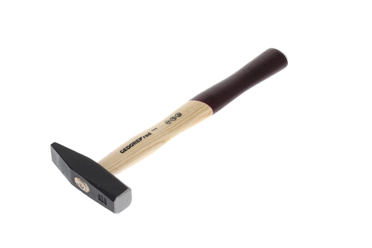 GEDORE red Engineer’s hammer with wooden handle, 400 g head weight, Hammer with ash wood handle, Tool, Forged, R92100016