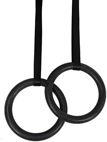HAIQING Gymnastics Rings with Adjustable Straps and Non-slip buckles for Full Body Strength and CrossFit Training