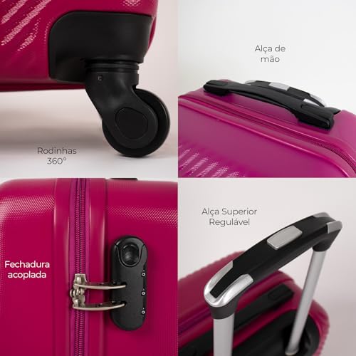 Mala de bordo 10kg Pequena Zug Swiss Move Pink