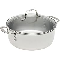 Calphalon Triply Stainless 5-Quart Saucier with Glass Lid