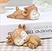 Deer Figurine Cake Topper Mini 3D Resin Deer Statue Desktop Decoration Figurine Crafts 2.8 inch for Girl or Boy First Birthday Baby Shower (Sleeping Baby Deer)