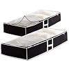 ZOBER Underbed Storage Bag Organizer (2 pk) Large Capacity Box with Reinforced Strap Handles, PP Non-Woven Material…