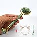 Jade Roller Tool 3-IN-1 - Ball Roller 100% Natural Jade Stone Rejuvenates Anti-Aging Beauty Tool, for Mom Grandma Girlfriend Sister Girls BONUS GIFT Cat Hair band, Facial Brush For Free