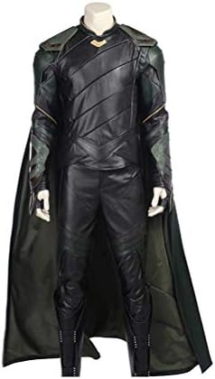 COOLNAN Loki Cosplay Costume Adults Halloween Outfit Set (Ragnarok Black Version)