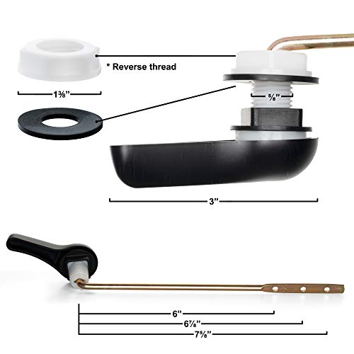 Bronze Toilet Tank Flush Lever Handle Replacement, with Nut Lock, Fits