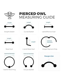 Set de 8 piercing sexy, eróticos 316L14g para el ombligo.