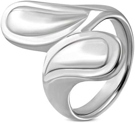 Stainless Steel Teardrop Bypass Fancy Ring