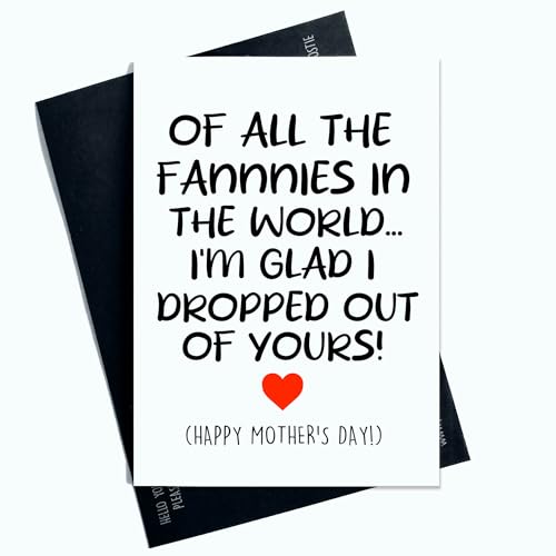 Peachy Antics Tarjeta de felicitación divertida para el día de la madre con texto en inglés Of All The Fannies In The World I'm Glad I Deted Out Of Yours AP30
