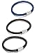 FUNRUN JEWELRY 3PCS Stainless Steel Leather Bracelet Men Women Braided Rope Wrist Cuff Magnetic Clasp 6MM 8 inches