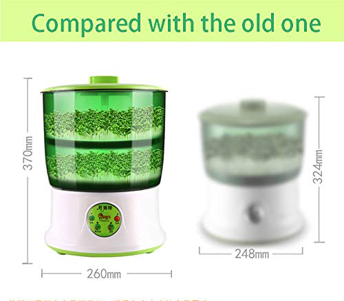 2 Layers Intelligence Bean Sprouts Machine Upgrade Large Capacity Thermostat Green Seeds Grow Automatic Bean Sprout Machine - Thumbnail 6