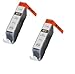 2pk NON-OEM CLI 221 grey compatible Ink Cartridge With CHIP! For use in Canon All-in-One Machines Pixma MP980 PIXMA MP990