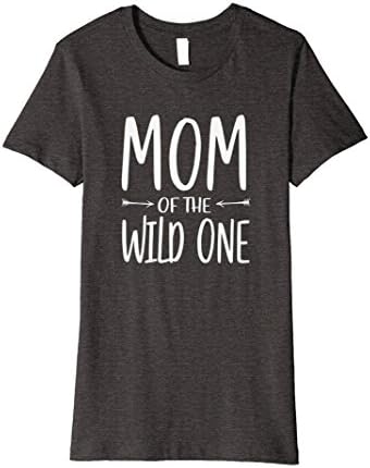 Womens Funny Mom Of The Wild One T-Shirt Mother Joke Tee XL Dark Heather