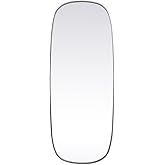Elegant Decor Brynn 24x60 Oval Modern Metal Wall-Mounted Mirror in Silver