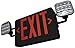 SupremeLED All LED Exit Sign & Emergency Light Combo with Battery Backup (Red Black 2 Pack)