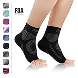 Plantar Fasciitis Socks with Arch Support (1 Pair) Featol Graduated 20-30 mmHg of Compression Ankle Sleeves Ultra Light Fabric Stretchy & Breathable Perfect for Running and Everyday Use