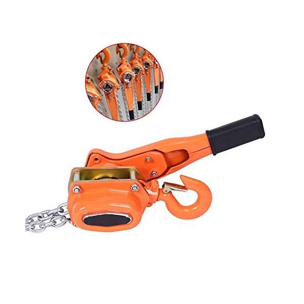 Ejoyous 0,75 T Kettenzug, Flaschenzug Hebezug Kettenflaschenzug Seilzug Kran Kette Block Hoist Ratchet Hoist Ratsche… – Bild 8