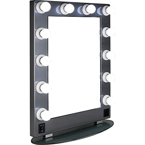 Hiker 12 Led Dimmer Light Pc Body and Glass Base Hollywood Vanity Makeup Mirror Table Top Wall Mount, Silver