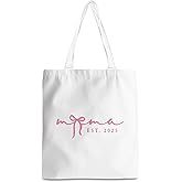 XHK Mother's Day Mom Gifts Christmas Birthday Valentines Day Thanksgiving Retirement Appreciation Thank You Gift for Women Moms Mother Mommy Cute Pink Bow Est 2025 Tote Bag Shopping Work Bag