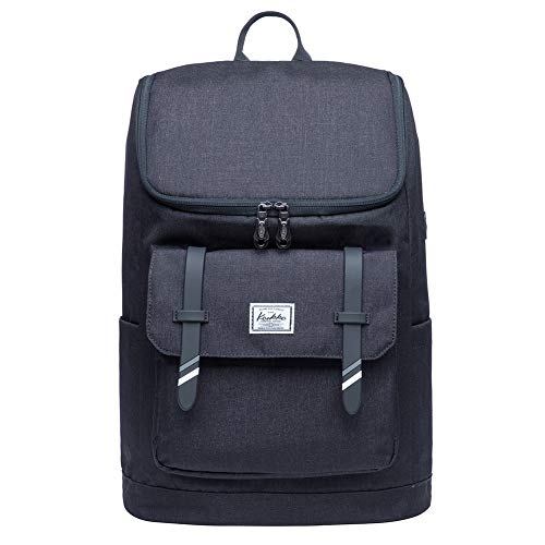 KAUKKO Stylish Oxford Fabric Backpack Travel Rucksack lightweight Hiking Bag Satchel (10BLACK)
