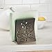 mDesign Decorative Metal Paper Napkin Holder for Kitchen Countertops, Dinner Tables, Picnics - Decorative Flora Design - Indoor & Outdoor Use, Storage and Organization for Multiple Sizes - Bronze