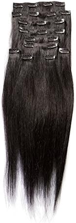 Sono 1 Count 160 g 20" Clip-in Straight Sono 1 Count 100% Human Hair Extensions, #1 Jet Black