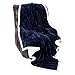 LANGRIA Sherpa Blanket Super Soft Warm Breathable Lightweight Reversible Bed or Couch Throw Fleece Blanket Eco-Friendly Easy Care for Winter (60 x 80 inches Twin Size, Navy Blue)