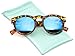 Vintage Inspired Mirror Lens Round Horned Rim Frame Retro Sunglasses
