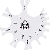 COOEAR Acrylic Piercing Gauge Measurement Wheel 18G-1 Inch.