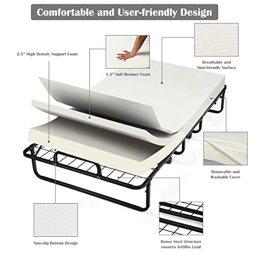 2 Giantex+Folding+Mattress+Rollaway+Portable